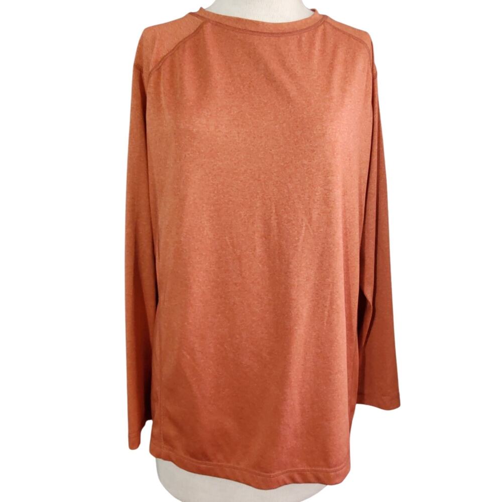 Burnt Orange Long Sleeve Performance Tee Size Small